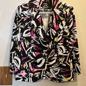 23rd St. Women’s Abstract Patterned Blazer Jacket. Size Small. 3/4 Sleeves.